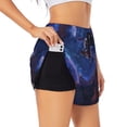 thumbnail image 2 of Bixox Women's Starry Sky Wall Flying Tiger pattern 2 in 1 Running Shorts - Lightweight Athletic Workout Gym Yoga Shorts Liner with Pockets - X-Large, 2 of 5