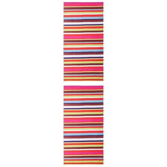 Unique Bargains Colorful Striped Super Absorbent Beach Towel Multicolor 2 Pack
