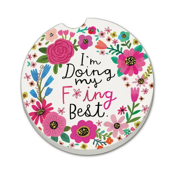 Thirstystone "Doing My Best" Single Absorbent Stone Car Coaster