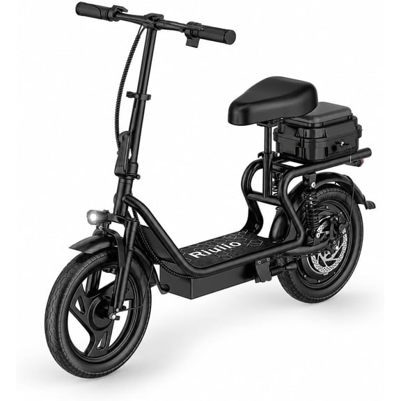 Adults Electric Scooter with Seat, 500W Motor, 22MPH, 27/40 Miles Range, Dual Suspension, Foldable Commuter E Scooter with Brasket for Daily Commute, Grocery, or Pet Travel
