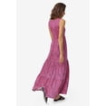 thumbnail image 2 of ellos Women's Plus Size Tiered Maxi Dress - 14/16, Periwinkle Raspberry Floral, 2 of 3
