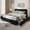 black, variant on Huisuilinss Queen Size Bed,Full Size Upholstered Platform Bed Frame With Tufted Wingback Headboard,King Bed Frame With 4 Storage Drawers And Wooden Slats Support,No Box Spring Needed