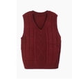 thumbnail image 4 of Women's Sweater Vests Cable Knitted Sleeveless Vest Sweaters V Neck Knitwear Tank Pullover Cogild, 4 of 5