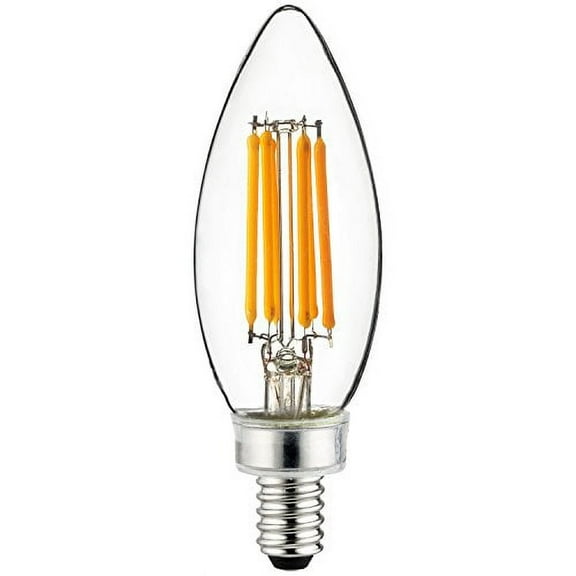 SUNLITE 5w E12 Candelabra LED Filament B11 Torpedo Tip Clear 3000K Warm White