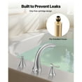 thumbnail image 5 of KFFKFF Roman Tub Faucet,Gooseneck Design with Dual Handles and 3-hole Deck-Mounted Configuration,9.25 x 6.69 x 2.17 inch, 5 of 9
