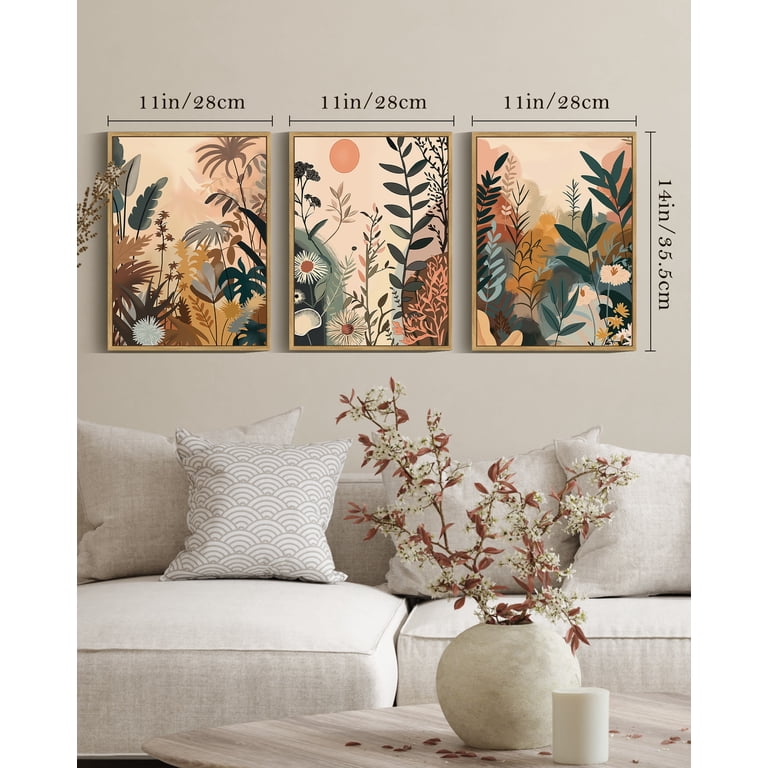 Drsoum Colorful Flower Bohemian Framed Canvas Wall Art Set photo 4
