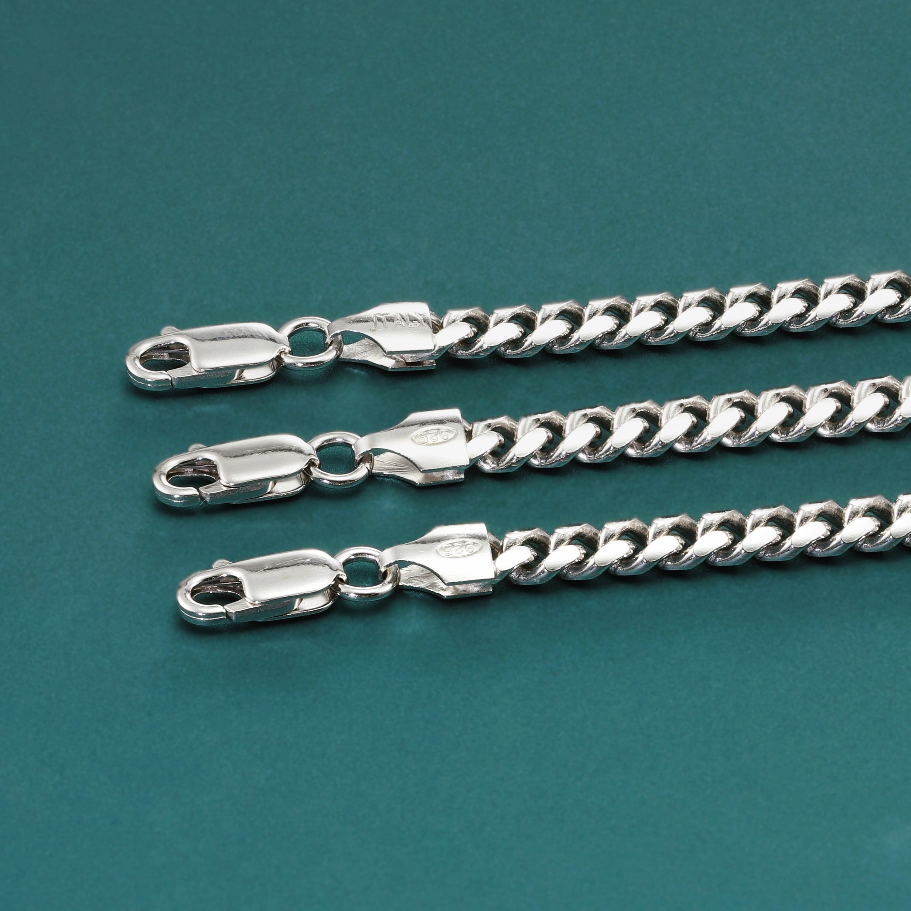Tilo Jewelry Solid 925 Sterling Silver Miami Cuban Link Chain Necklace with Secure Lobster Lock | 5mm - 20 Inch | Everyday Necklace for Men & Women