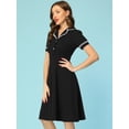 thumbnail image 5 of Vestido Elegante Allegra K para Mujer con Cuello Peter Pan con Volantes Negro S, 5 of 5