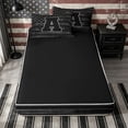 thumbnail image 4 of Meiyoeat Vintage American Flag Letter A Zipper Twin Comforter Sets with Fitted Sheet and 2 Pillowcases for Men Boys, Patriotic Monogram Zipper Bedding Set,4-Piece,Black Reversible, 4 of 6