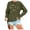 Army Green, variant on Women's Casual Round Neck Pullover Sweatshirt With Letter Print Comfortable Top For Mom Baggy Top