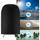 thumbnail image 4 of Waterproof BBQ Cover, Round BBQ Cover 71x68cm BBQ Tarp Cover Waterproof UV Protective Cover (Black), 4 of 5