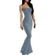 thumbnail image 3 of Vestido largo con tirantes finos para mujer, elegante vestido ajustado sin mangas de color puro para fiesta en la playa, 3 of 7