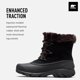 thumbnail image 3 of Botas Snow Angel de Sorel para mujer, color negro, con cordones, para invierno, 3 of 6