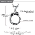 thumbnail image 5 of Leander Punk Chameleon/Eagle/Dragon/Hawk/Wolf Necklaces for Men Women, Retro Black Stainless Steel Animal Pendant Personalized Jewelry Gift Cool Necklace with 22 Inch Chain, 5 of 6