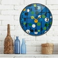 thumbnail image 3 of Yayeee Wall Clock Battery Operated 11.9" Silent Non-Ticking for Living Room, Blue Abstract, 3 of 8