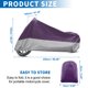 thumbnail image 2 of Motorcycle Cover All Season Universal Weather Waterproof Sun with Storage Bag Fits Up to 96.46'' Motorcycles Vehicle Cover XL Purple Silver Tone, 2 of 7