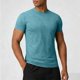 thumbnail image 1 of Ceisia Men's Athletic Textured T-shirt Short Sleeve Round Neck Quick Dry Slim Fit Outdoor Climbing Running Casual Tee Tops Slim Fit Blue L Gifts, 1 of 7