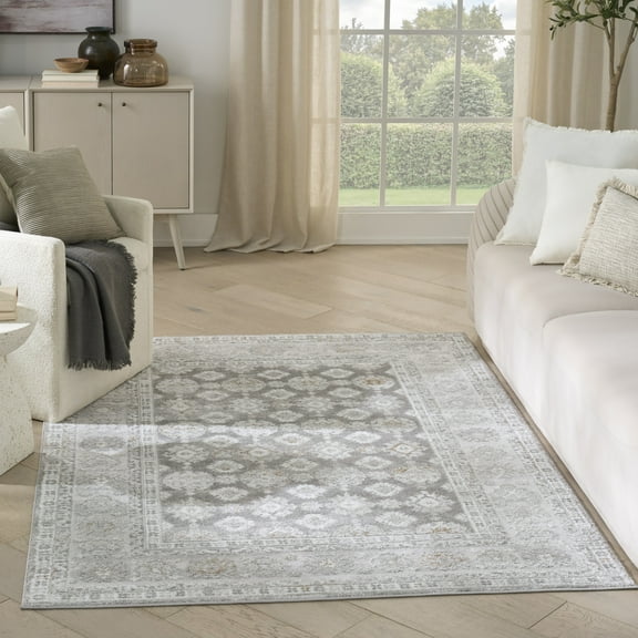 Nourison Dekor 4' x 6' Grey Vintage Indoor Rug