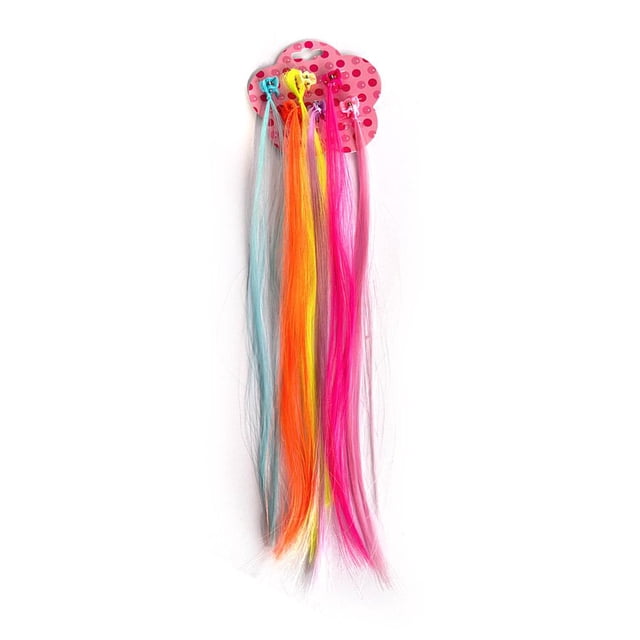 Extensions de Cheveux Colorées à Clipser pour Filles, 12,48 Pcs de Cheveux Synthétiques pour Fête, Séances Photo, Performance sur Scène