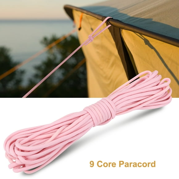 Cordón luminoso de Paracord, cordón de 9 núcleos para supervivencia al aire libre, cuerda de paracaídas que brilla en la oscuridad, color rosa YUNYI BRAND Deportes