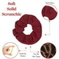 thumbnail image 4 of Motique Accessories Set of 2 Solid Hair Scrunchies for Adult Women and Girls - Burgundy, 4 of 5