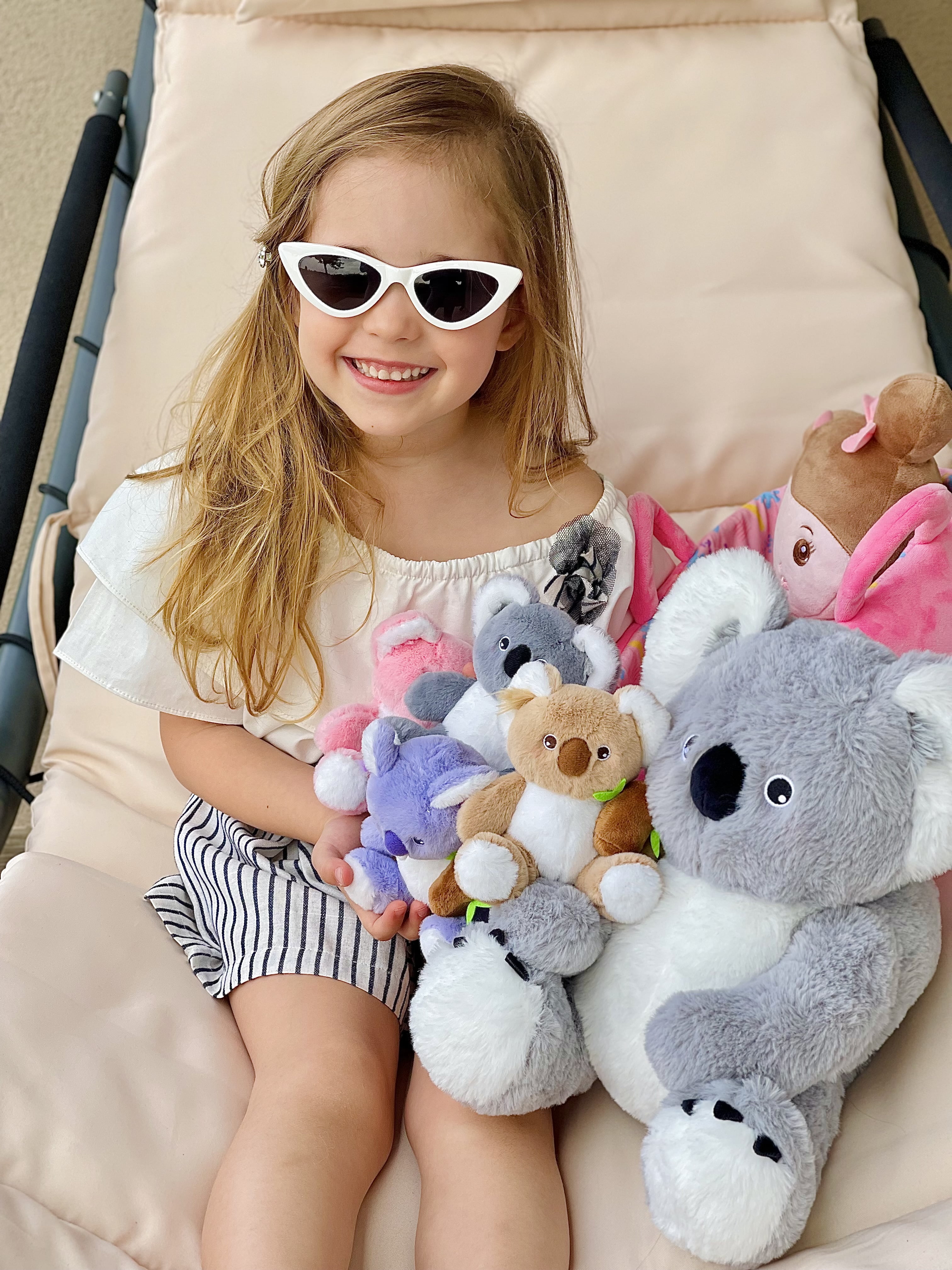 OUOZZZ 5Pcs Koala Stuffed Animal, 12" Koala Plush with 4 Babies inside, Koala Soft Plush Pillow Toys