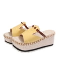 thumbnail image 6 of Miluxas Platform Wedge Sandals for Women Summer Dressy Open Toe Espadrilles Sandals Casual Outdoor Anti-Slip Slippers Yellow 6(37), 6 of 9