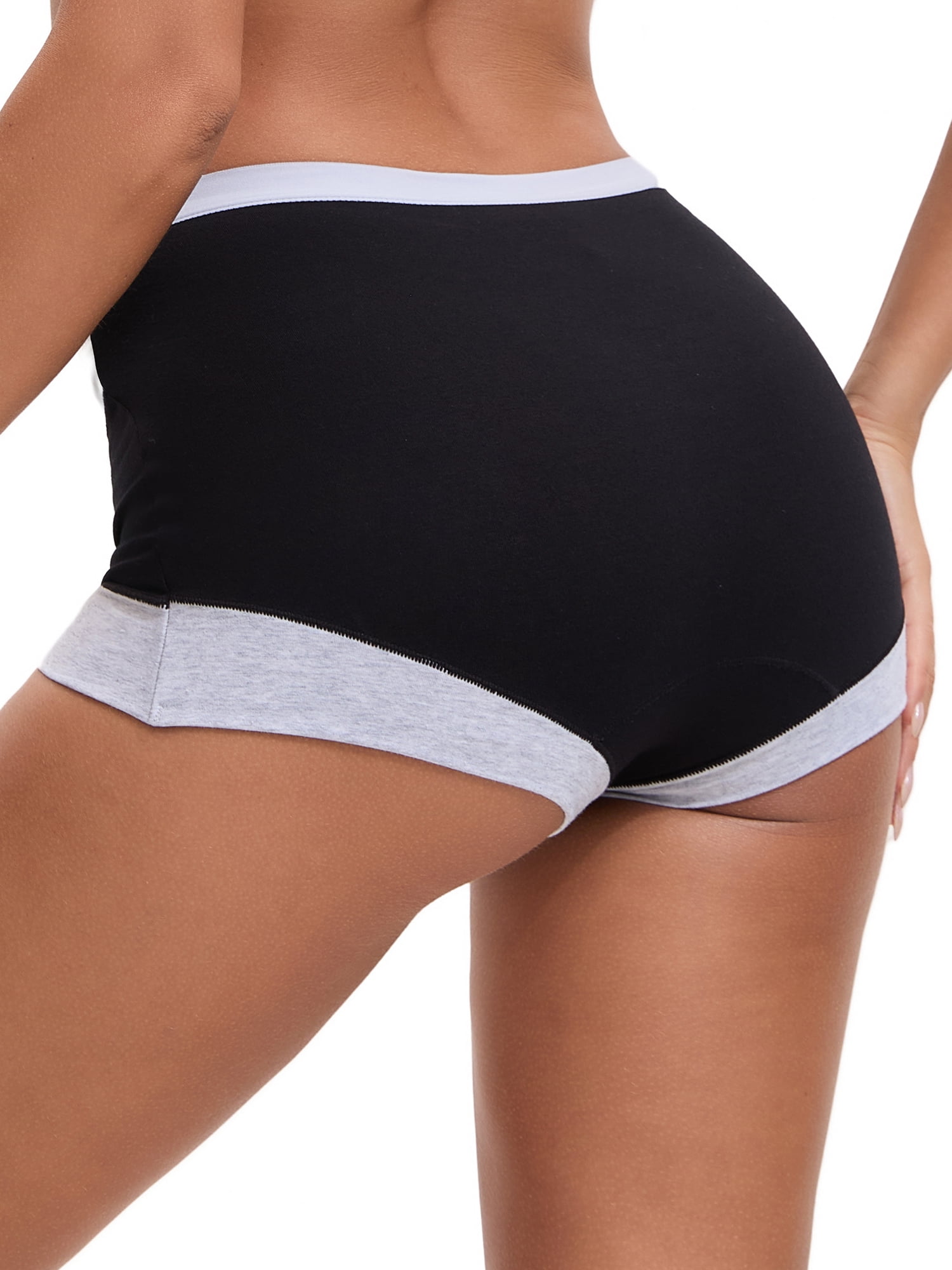 Unique Bargains Women's High Waisted Loose Classic Full Coverage Briefs L Gray