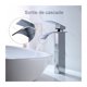 thumbnail image 2 of Grifo de baño de cascada con caño alto, grifo de lavabo de una sola palanca de latón, diseño moderno cromado JAMW Sencillez, 2 of 4