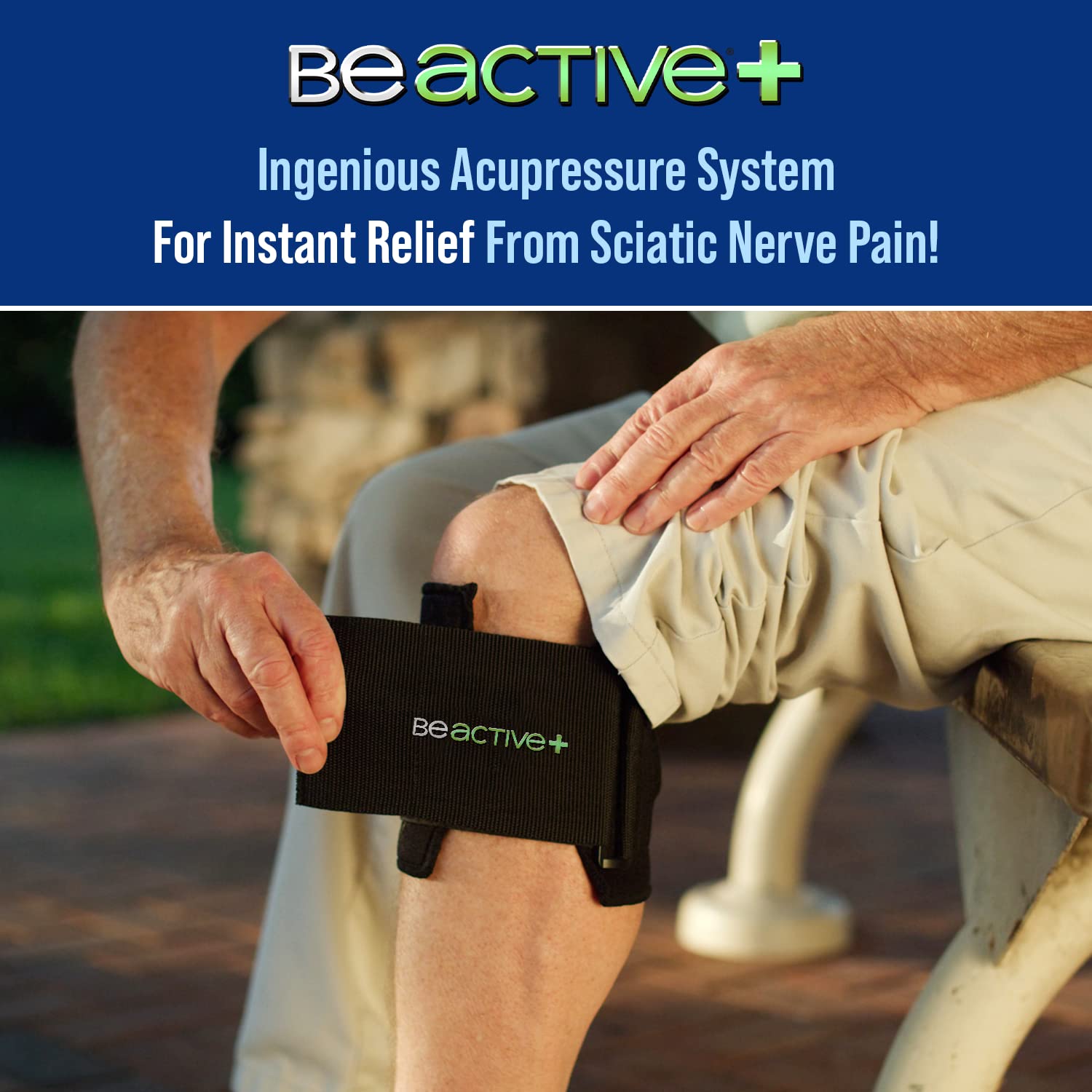 BeActive Plus Instant Relief Acupressure Calf Brace for Sciatic Nerve Pain, Black - image 2 of 6