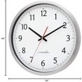 thumbnail image 4 of 404-1235UA-PL UltrAtomic 14 inch Stainless Steel Wall Clock, Shatterproof Lens, Silver, 4 of 4