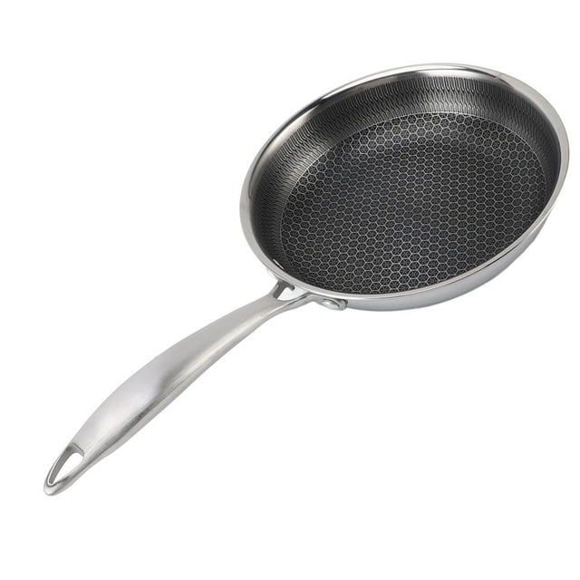 Wok en Acier Résistant à la Chaleur et à l'Érosion avec Conception de Poêle Cellulaire Double Face, Convient aux Surfaces de Cuisson à Induction, Poêle à Frire en Acier Inoxydable 316, Va au Four