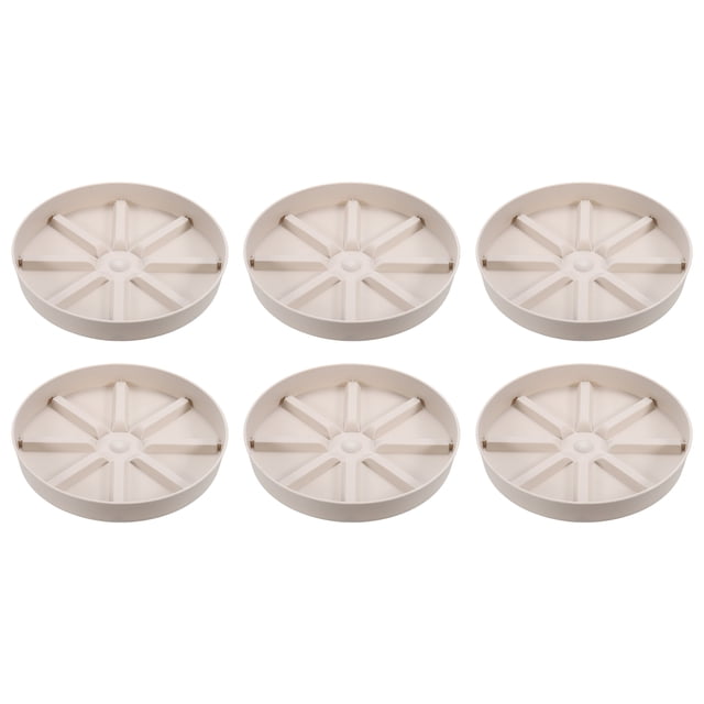 Unique Bargains Plant Pot Saucers 7.5 Inch, 6 Pack Plastic Round Plant Pot Flower Drip Tray, White