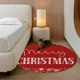 thumbnail image 3 of Red Merry Christmas Round Area Rug 4 FT, Non Slip Indoor Outdoor Rug, Xmas Winter Snowflake Red White Washable Soft Circular Carpet Non-Shedding Floor Mat for Coffee Table Nursery Foyer Balcony, 3 of 9