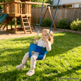 thumbnail image 4 of KINSPORY Toddler Swing Set, 59" Heavy-Duty Coated Iron Chains Baby Swing, High Back Full Bucket Baby Seat with Tree Straps, Backyard Outdoor Indoor, 4 of 7