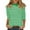 Green #043, variant on 3/4 Sleeve Shirts for Women Spring Striped Mockneck Business Casual Tops Loose Three Quarter Length Work Blouses Pink M