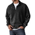 thumbnail image 1 of Men's Washed Drop Shoulder Sweatshirt - Long Sleeve Hoodless Pullover, Relaxed Fit, Comfortable Breathable Soft Fabric, Casual Daily Wear, 1 of 5