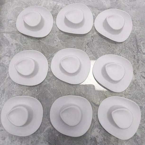 Mini sombrero de muñeca de vaquero para niñas, accesorios para muñecas, juguetes para niños, regalos pequeños para Barbie, 10 piezas, rosa, blanco, marrón