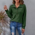 thumbnail image 2 of Blusa Manga Larga Color Puro Cuello De Solapa Con Botones Tops Casuales De Moda Para Mujer, 2 of 6