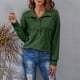 thumbnail image 2 of Blusa Manga Larga Color Puro Cuello De Solapa Con Botones Tops Casuales De Moda Para Mujer Verde S, 2 of 6