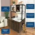 thumbnail image 3 of Yeshouse Cat Litter Box Enclosure with Cat Tree, Wooden Corner Cat Cabinet, Dog Proof Cat House with Condo, Hammock, Scratching Post, 3 of 8