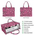 thumbnail image 2 of Large Capacity Tote Bag,Pink and Black Of Leopard Print Handbag Fashion Luxury Tote Bag,15.7"x13"x 5.1" Inches,Laptop Compatible, 2 of 6