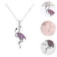 thumbnail image 3 of 1pc Mode Flamant Rose Collier Strass Collier Pendentif Dame Collier Décoration Bijoux, 3 of 8