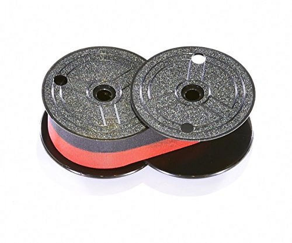Top of the line universal black/red printing calculator ribbon spools with the darkest ink in the industry. (12-pack) Genuine Monroe