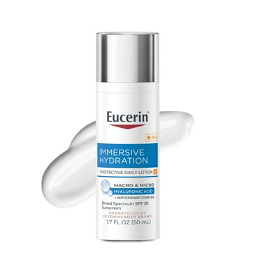 Eucerin Immersive Hydration Daily Face Lotion SPF 30 Sunscreen with Hyaluronic Acid, 1.7 fl oz