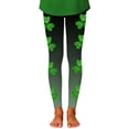 thumbnail image 5 of St. Patrick'S Day Themed Girls' Printed Athletic Leggings Kids Festive Holiday Stretch Pants Clothes, 5 of 5