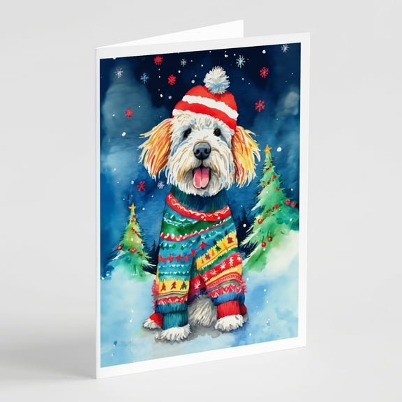 Komondor Christmas Greeting Cards Pack of 8 7 in x 5 in