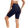 thumbnail image 6 of Stephy Women's Yoga Leggings Stretch High Waist Gym Workout Shorts Legging Joggers Sport Athletic Short Tights Pants, Blue, L, 6 of 9