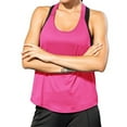 thumbnail image 1 of Camiseta sin mangas de yoga de color liso para mujer - Poliéster, secado rápido UPF50+, tiras reflectantes, camiseta deportiva con espalda nadadora, 1 of 4