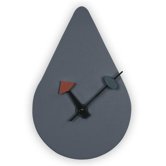 LeisureMod MCLT14DGR 15 x 9 x 1 in. Manchester Modern Rain Drop Design Silent Non-Ticking Wall Clock&#44; Dark Grey